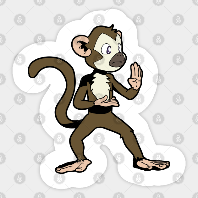 Cartoon squirrel monkey does karate Squirrel Monkey Sticker TeePublic